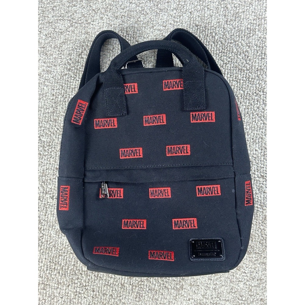 Disney Parks Marvel Loungefly Canvas Backpack Superheroes Spiderman Thor Surfer